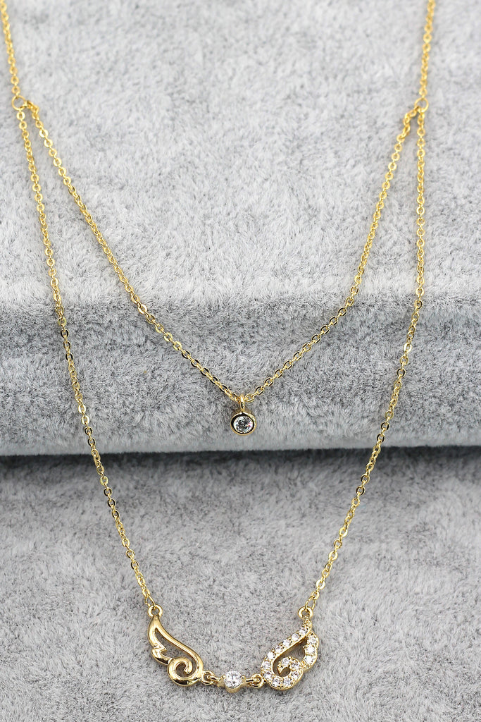 duplexes asymmetric crystal wing necklace
