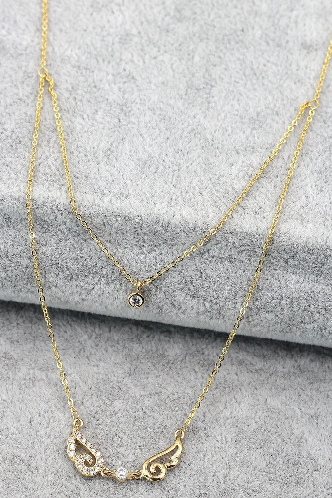 duplexes asymmetric crystal wing necklace