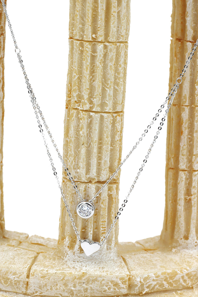 small love circle crystal necklace