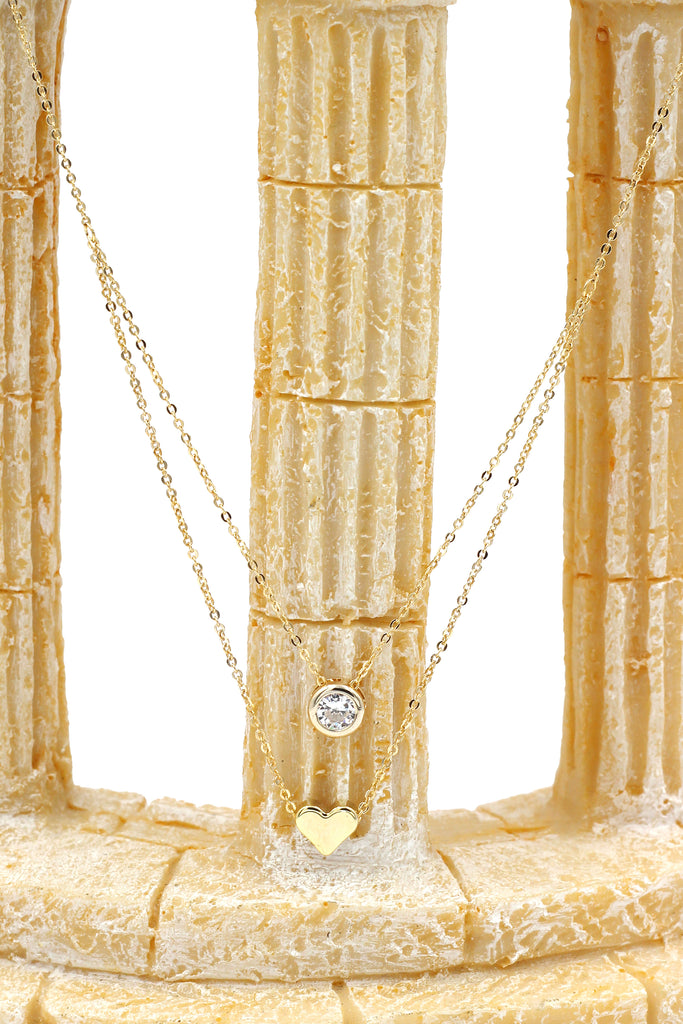 small love circle crystal necklace