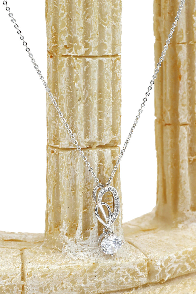 shiny four prong crystal ring necklace set