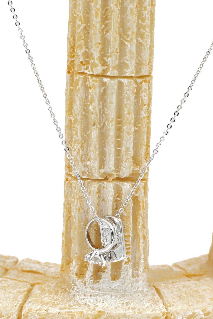 square brand crystal ring necklace