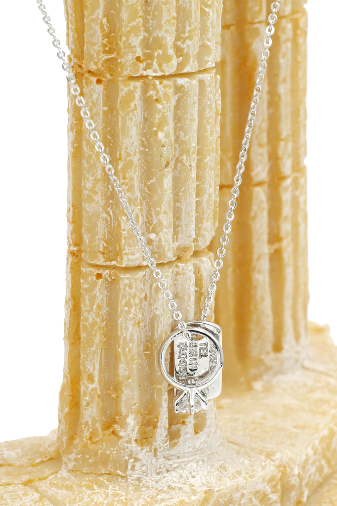 square brand crystal ring necklace