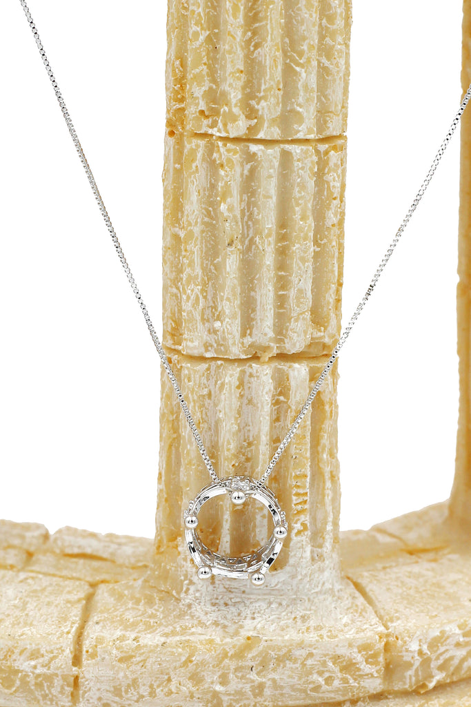 delicate little crown crystal necklace