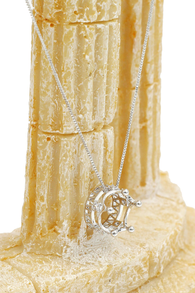 fashion crown crystal ring necklace set