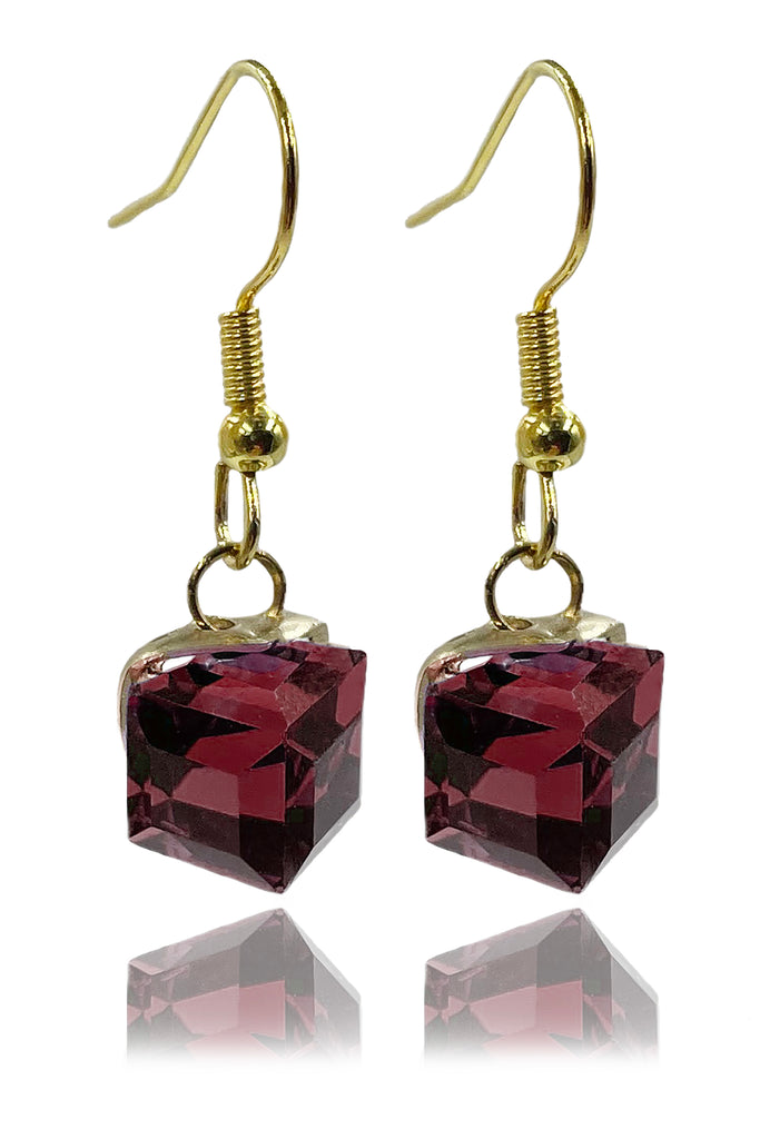 fashion colorful square crystal earrings