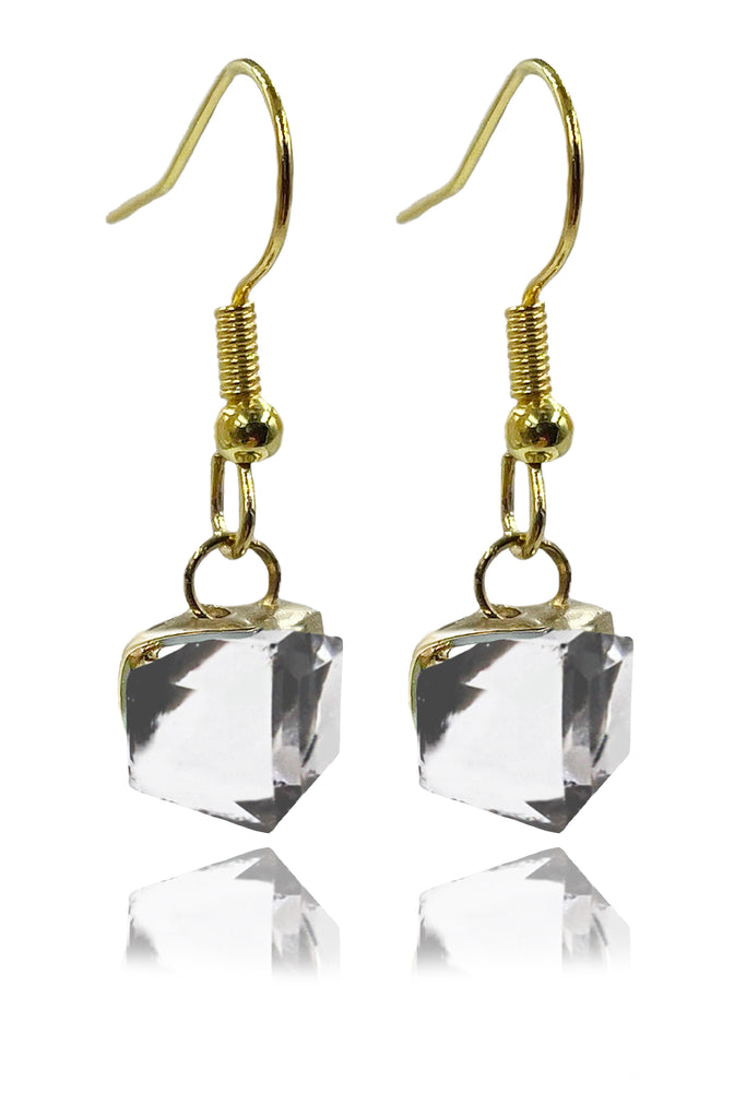 fashion colorful square crystal earrings