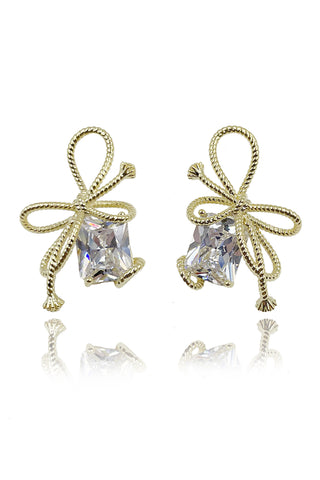 mini crystal swan earrings
