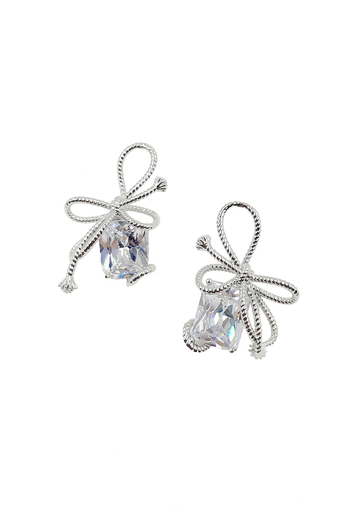 Fashion bow crystal earrings