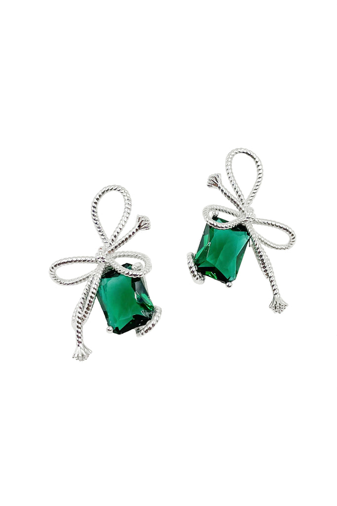 Fashion bow crystal earrings