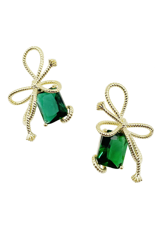 Fashion bow crystal earrings