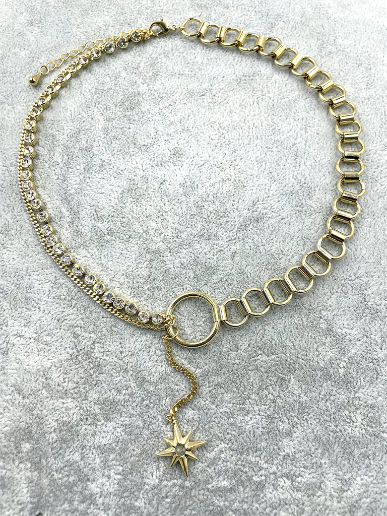 Fashion Eight Pointed Star Gold Necklace