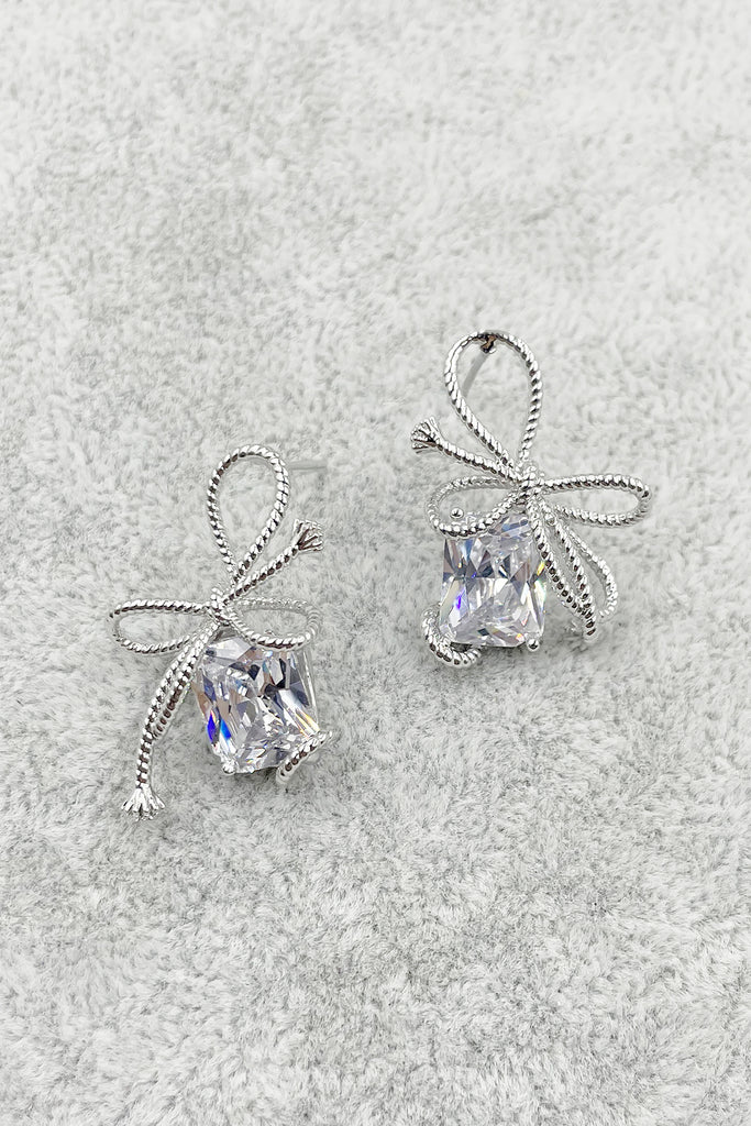 Fashion bow crystal earrings