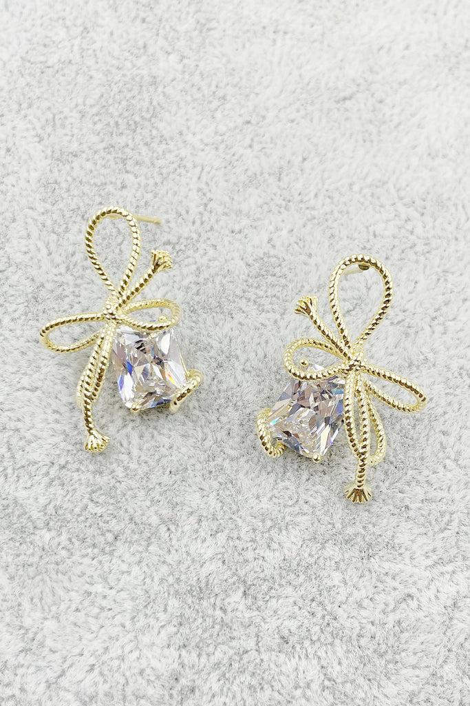Fashion bow crystal earrings