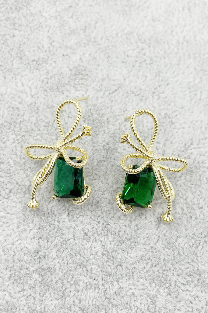 Fashion bow crystal earrings