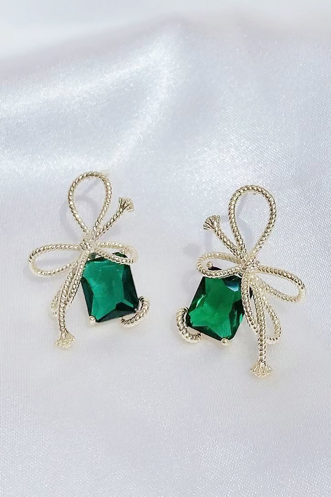 Fashion bow crystal earrings