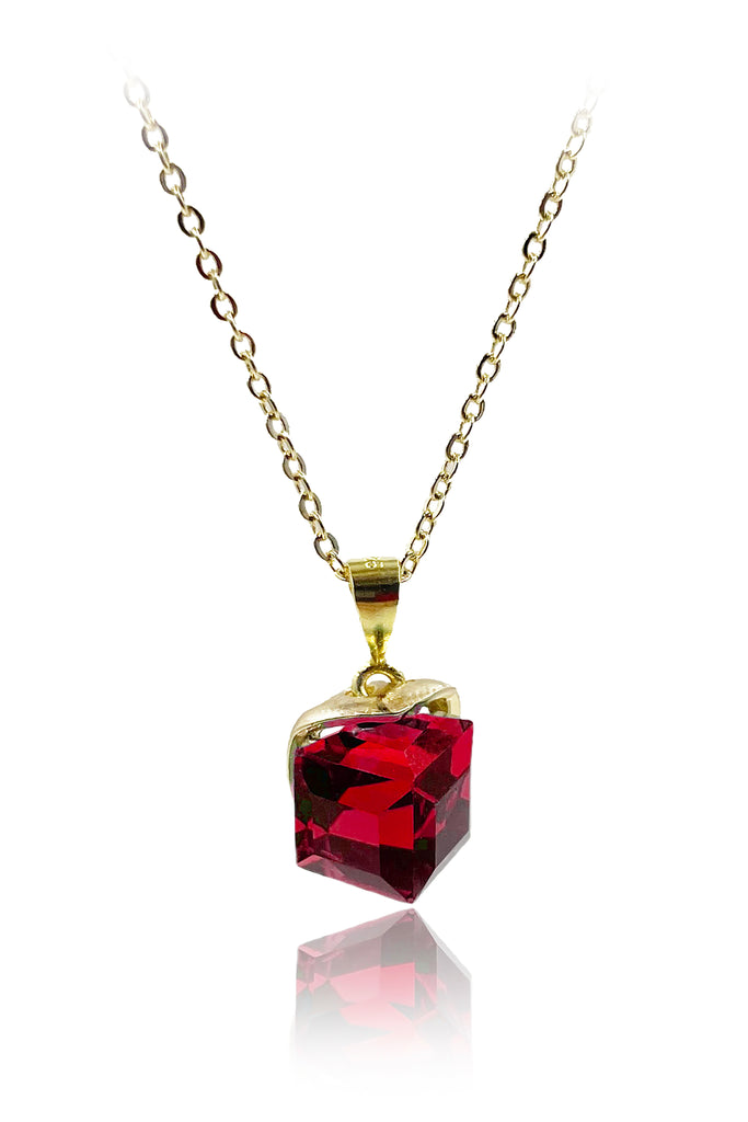 fashion colorful square crystal necklace