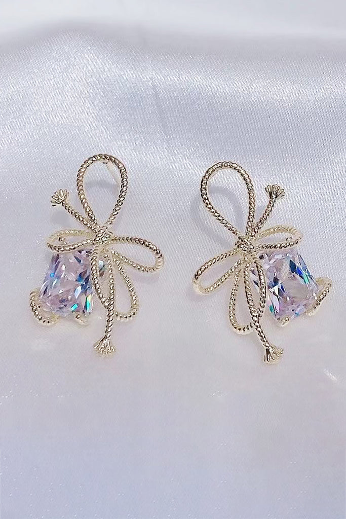 Fashion bow crystal earrings