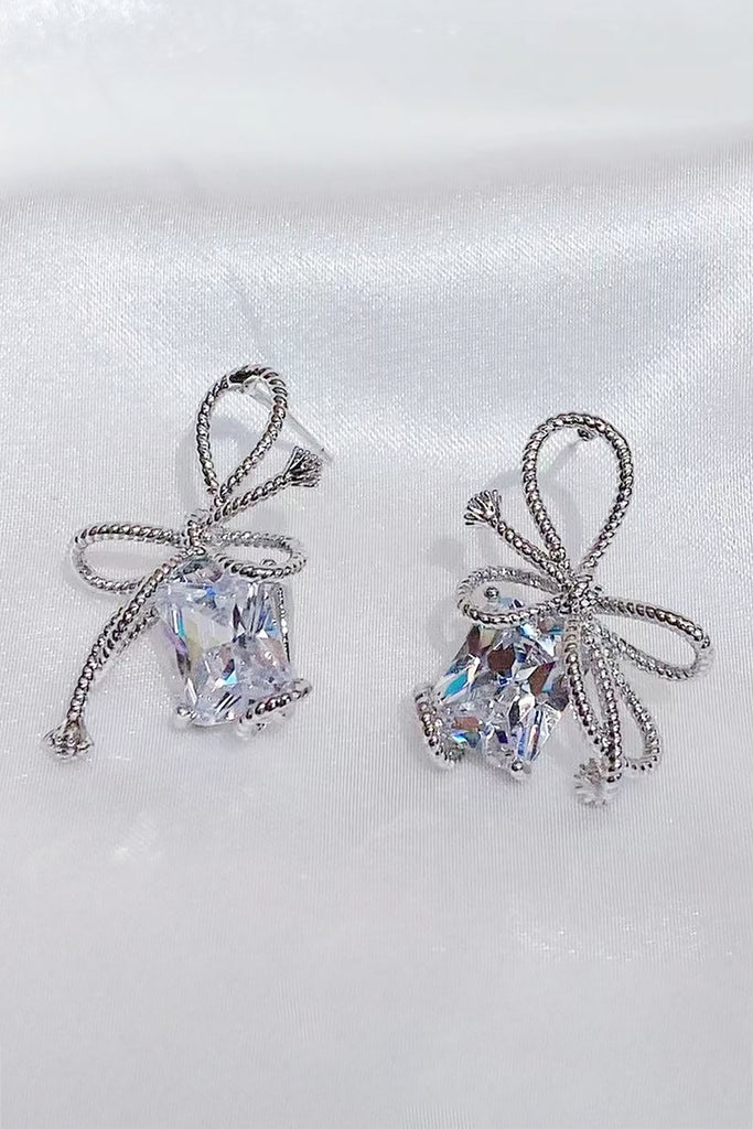 Fashion bow crystal earrings