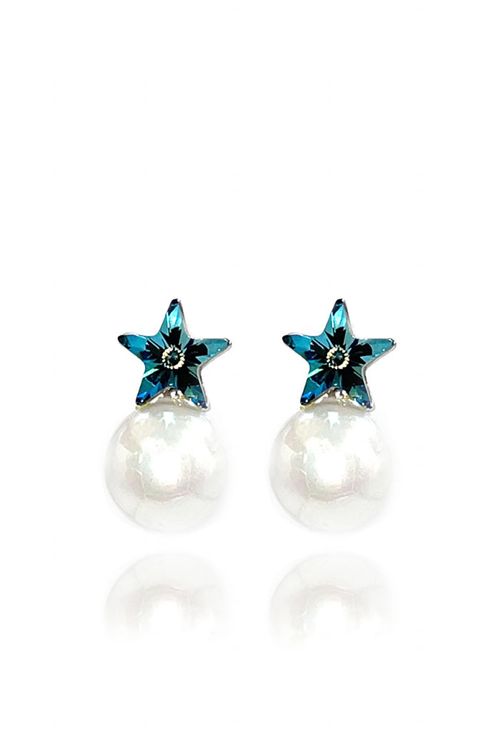 Lovely star crystal pearl earrings