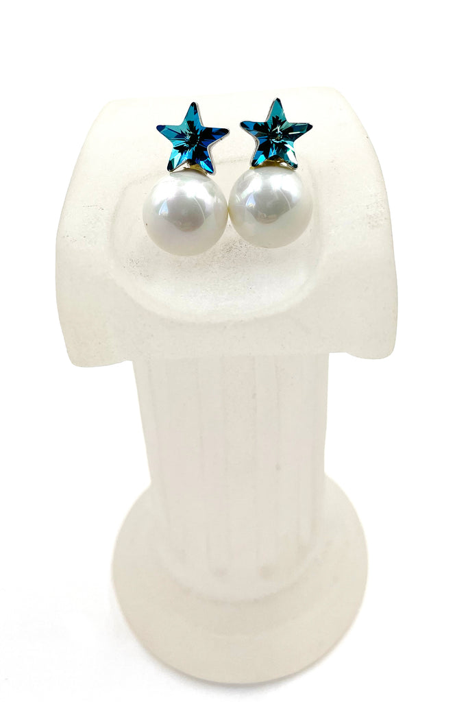 Mini cute star pearl earrings
