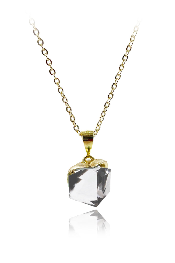 fashion colorful square crystal necklace