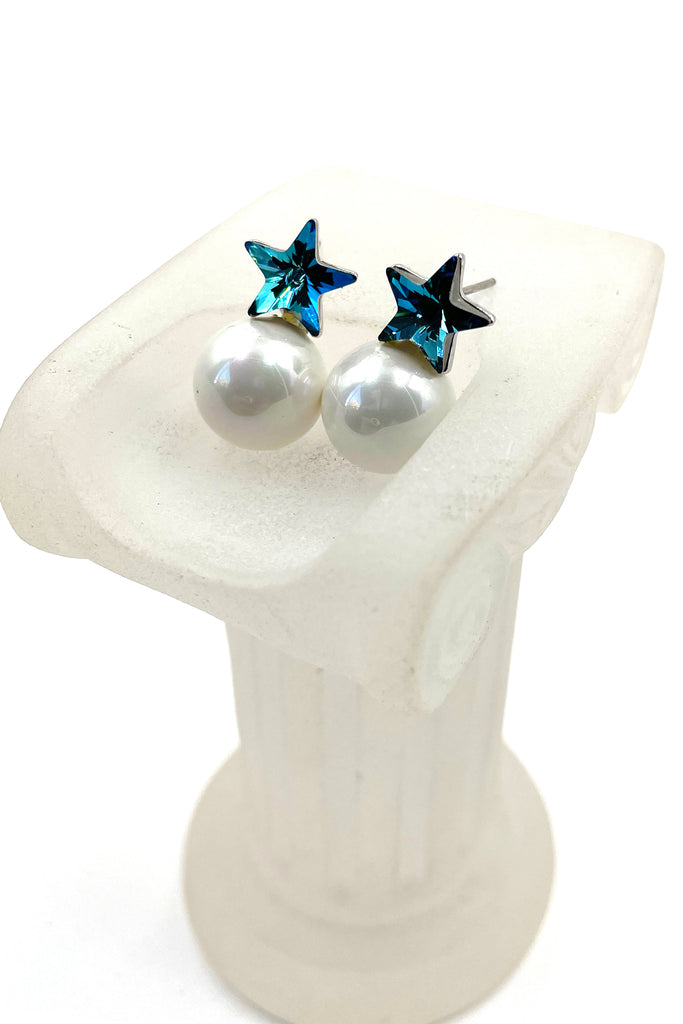 Mini cute star pearl earrings