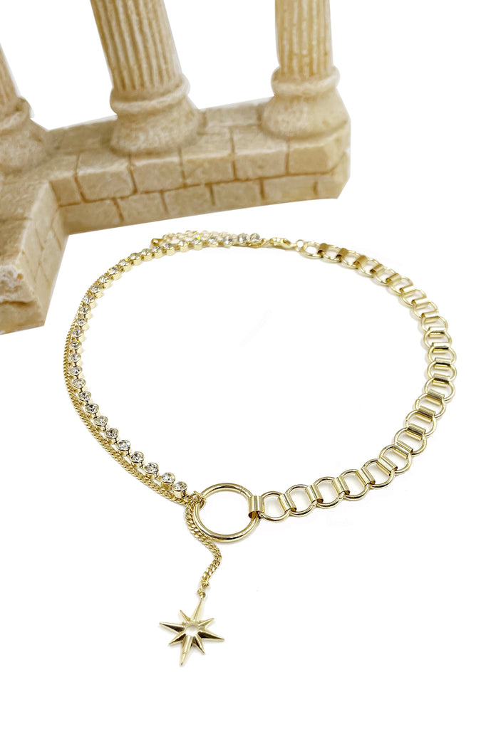 Fashion Eight Pointed Star Gold Necklace