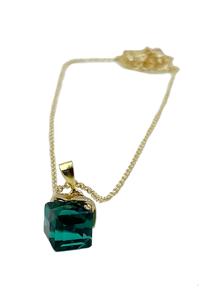 fashion colorful square crystal necklace