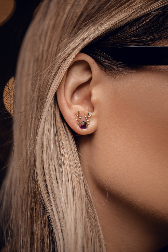 Lovely crystal deer earrings
