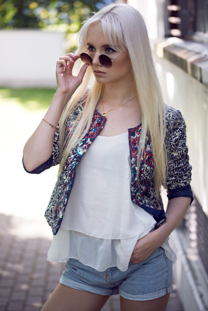 Circle crystal necklace