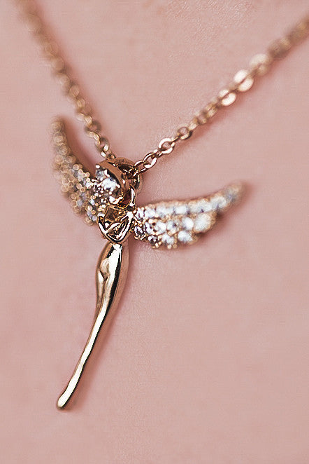 mini angel clavicle necklace
