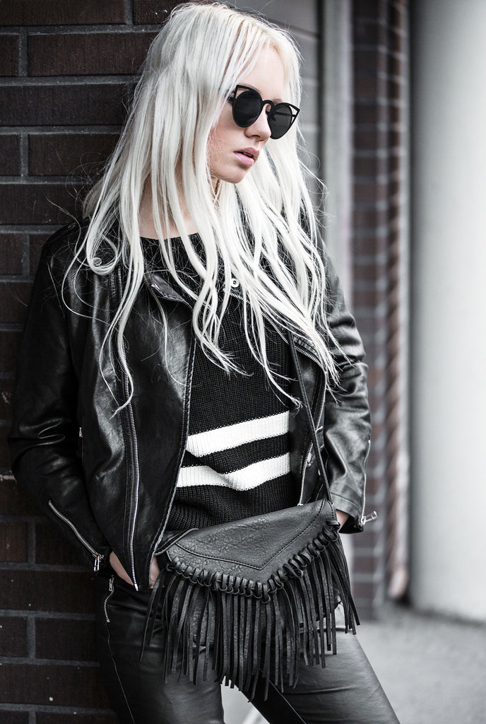 fringed suede shoulder small purse