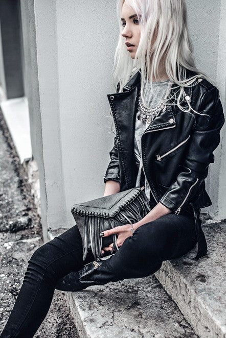 fringed suede shoulder small purse