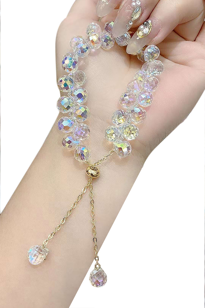 elegantly woven crystal bracelet