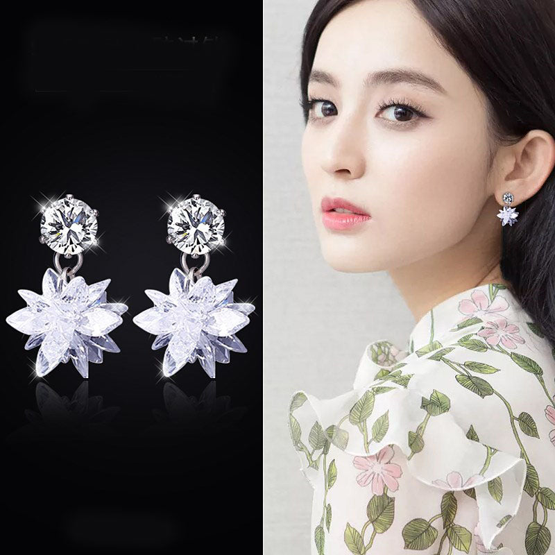 Noble Crystal Ice Earrings
