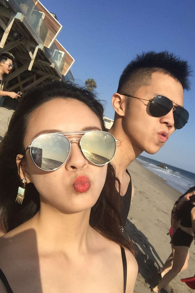 square crystal golden earrings