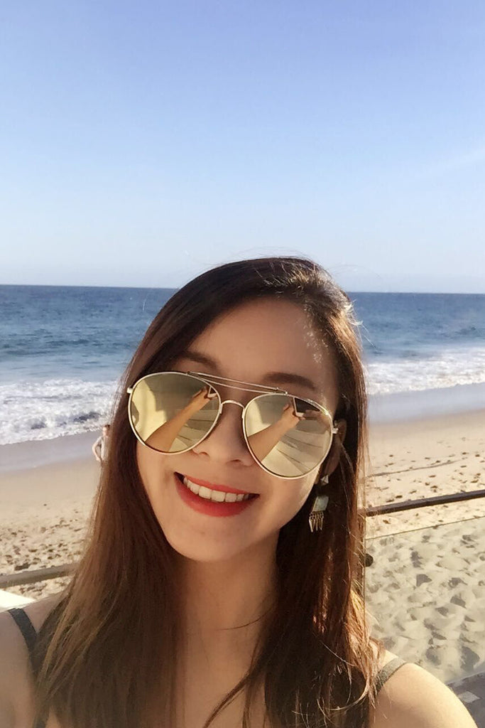 square crystal golden earrings