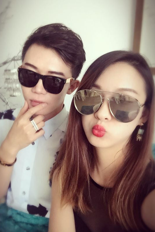 square crystal golden earrings