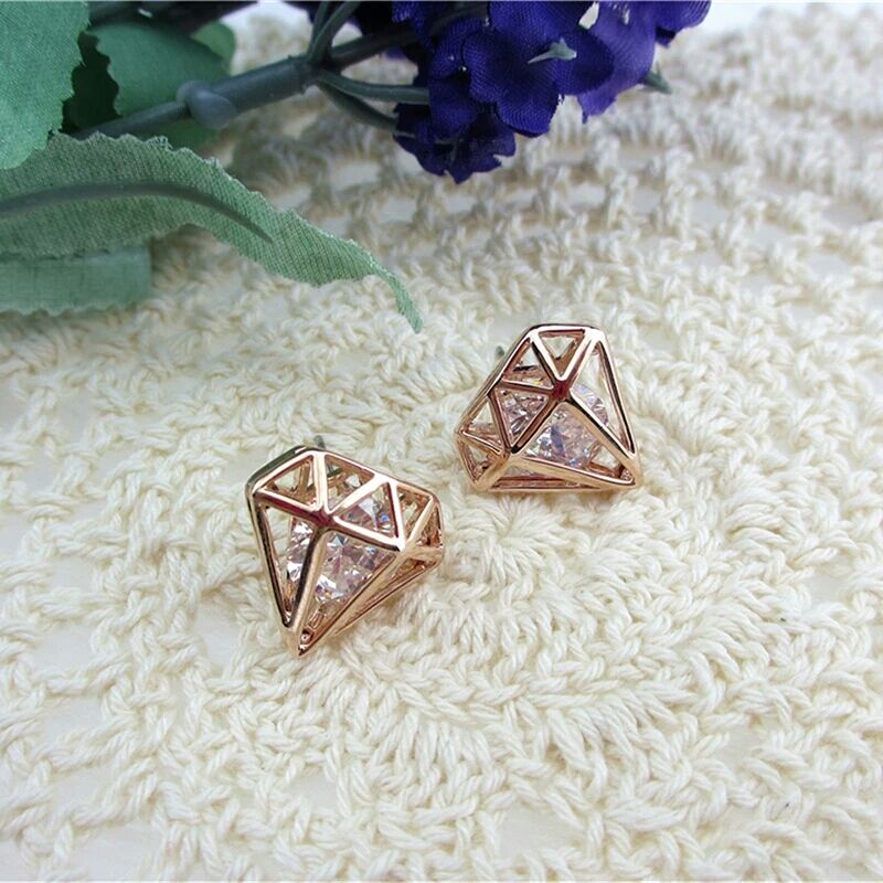 fashion triangle stud earrings necklace set