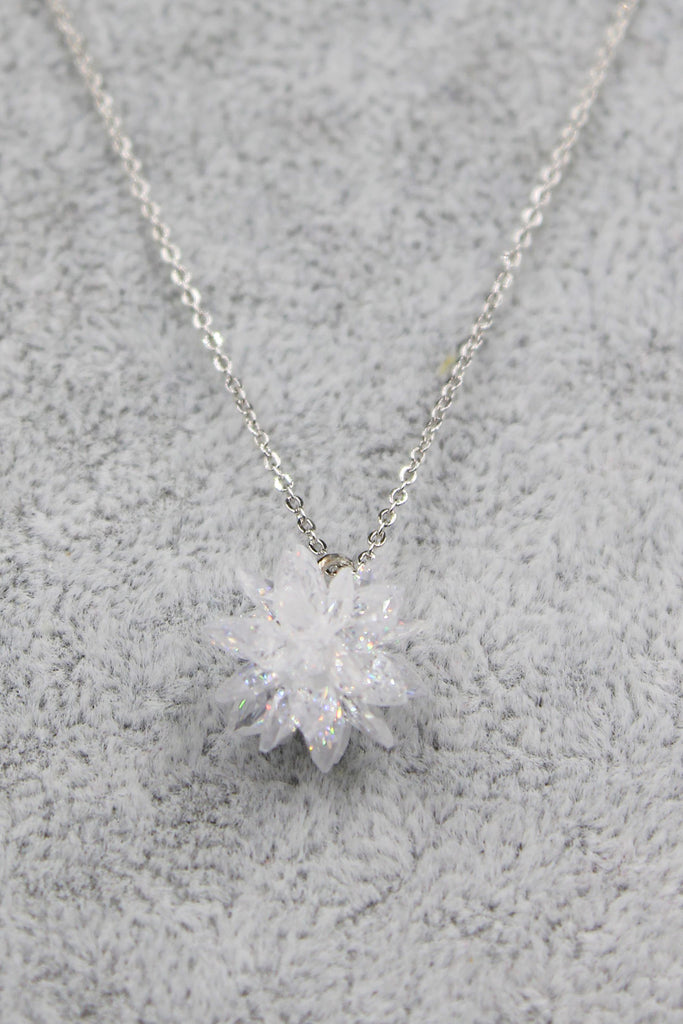 white snowflake crystal necklace