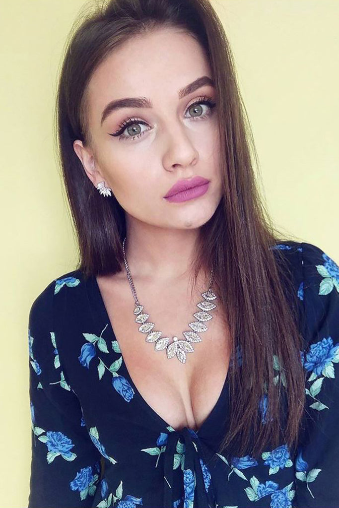 fashion crystal groats necklace earrings set