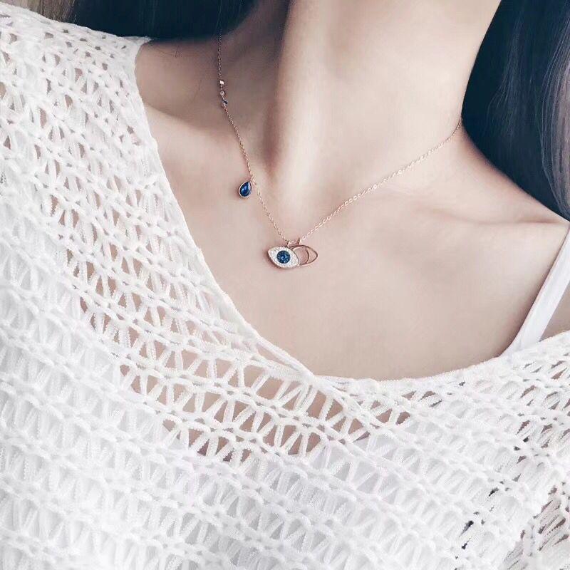 devil's eye crystal earrings necklace set