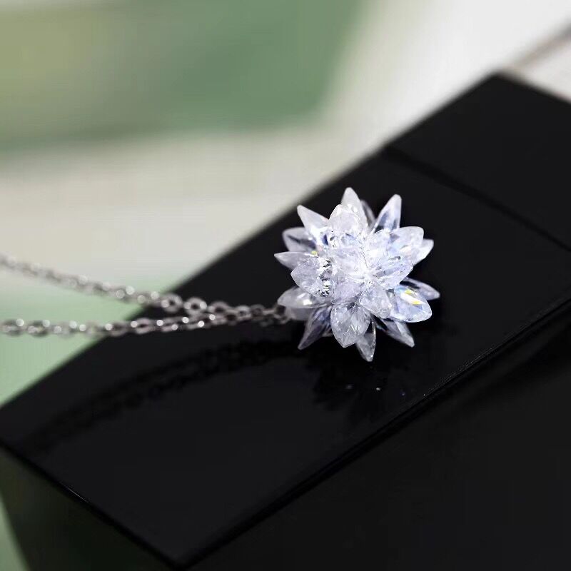 fashion snowflake silver necklace earrings set