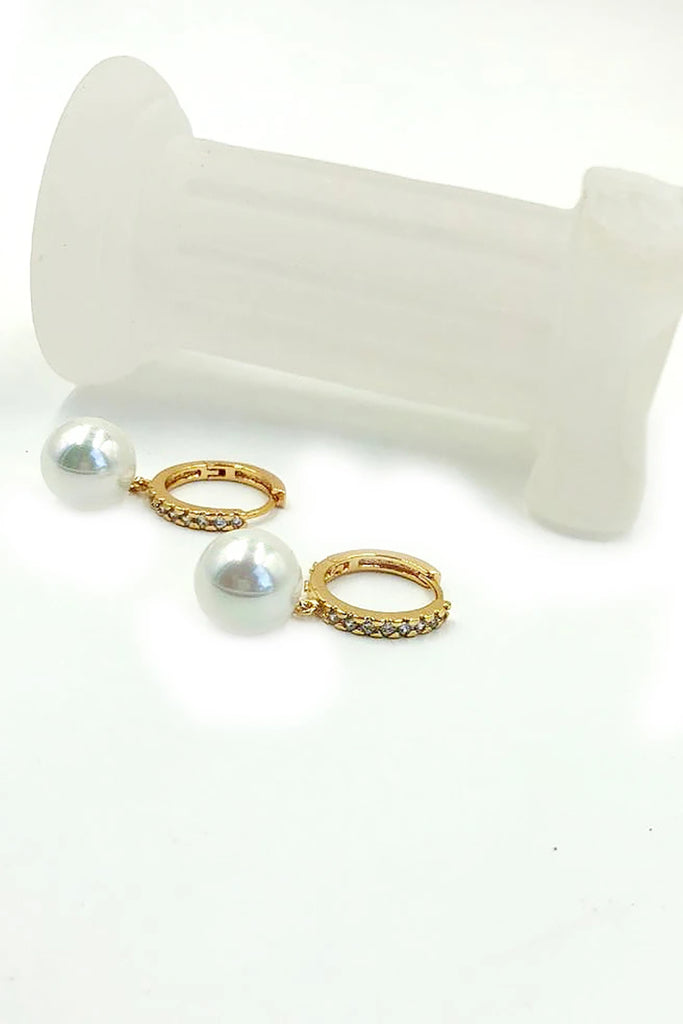 fashion pearl pendant crystal earrings