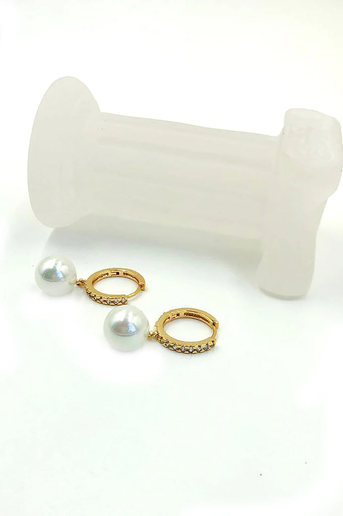 fashion pearl pendant crystal earrings