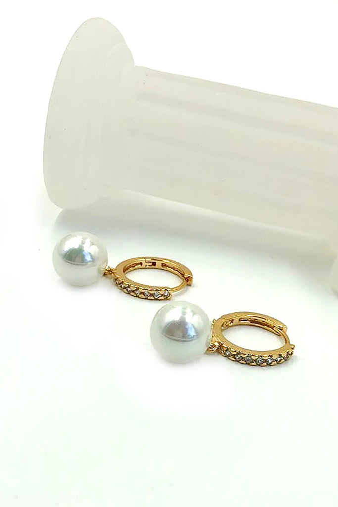 fashion pearl pendant crystal earrings