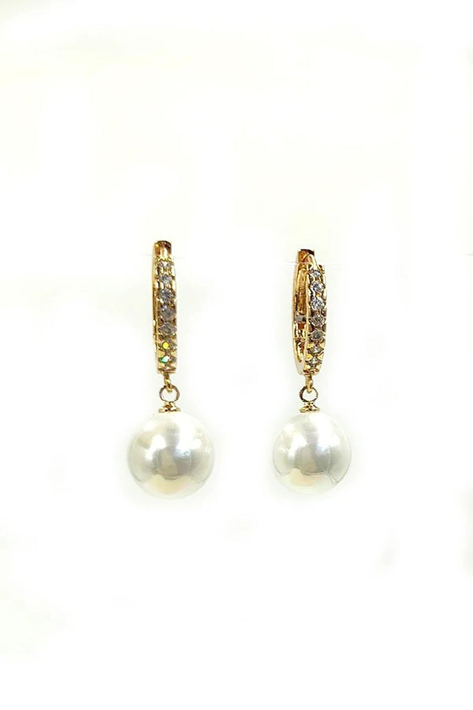 Pearl Pendant Crystal Earrings Set