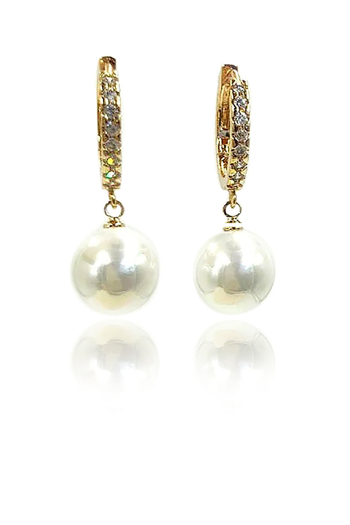 fashion mini cross pearl necklace earrings set