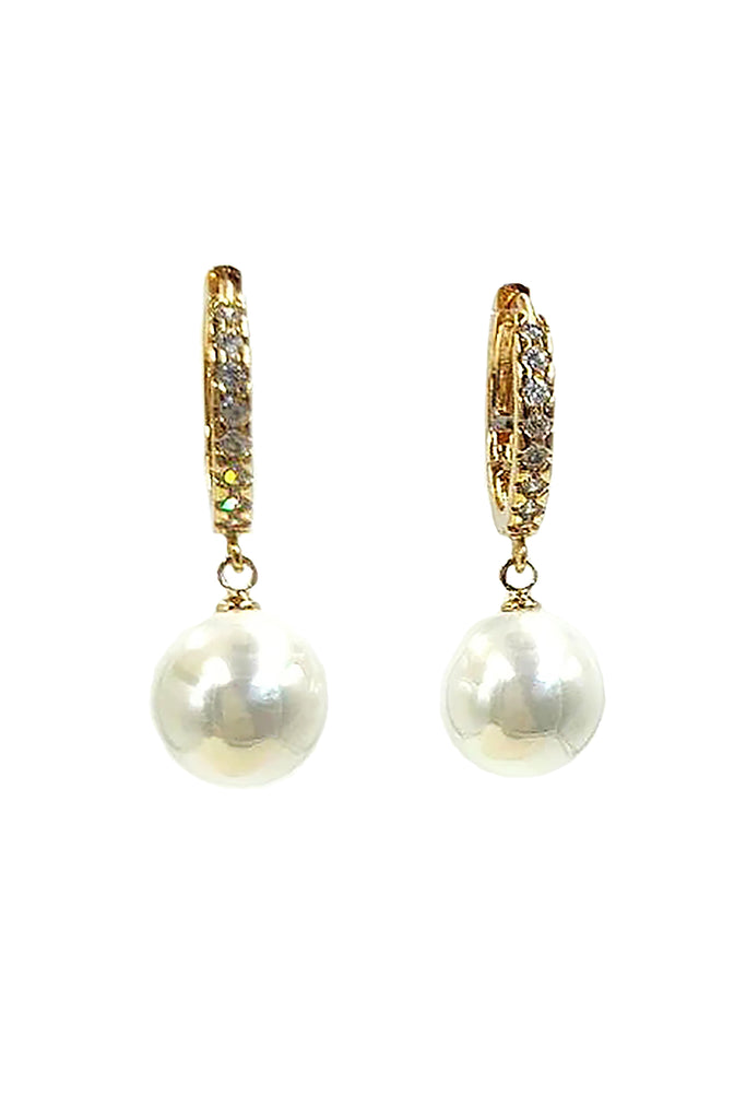 fashion pearl pendant crystal earrings